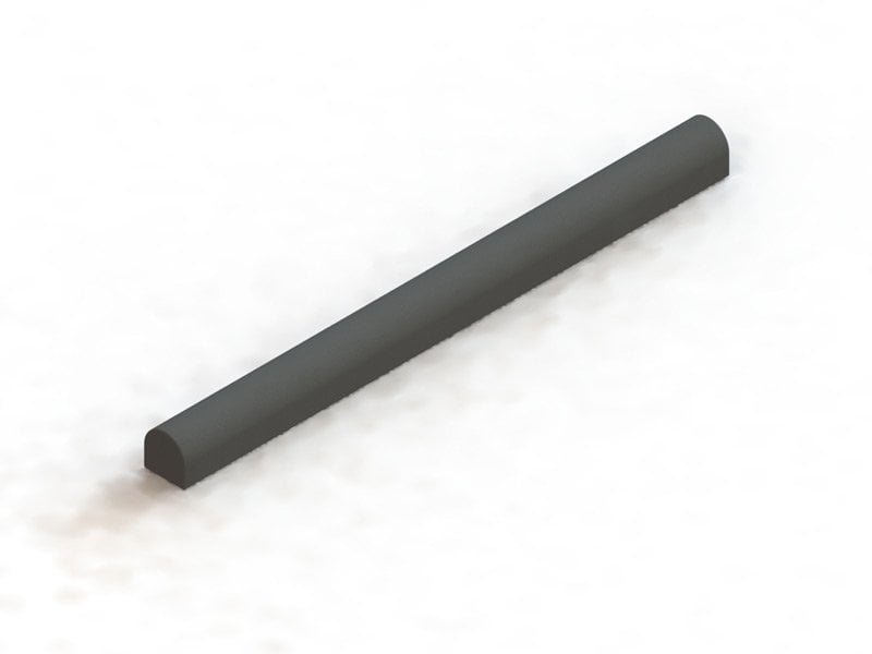 D-section solid foam collar profile used as a project-defined geometry reference.