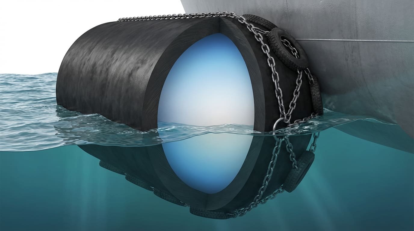 diagram of pneumatic fender compression principle