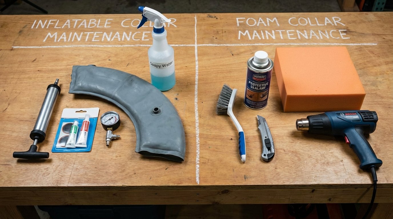 Comparison of maintenance tools for inflatable vs foam collars Comparison of maintenance tools for inflatable vs foam collars