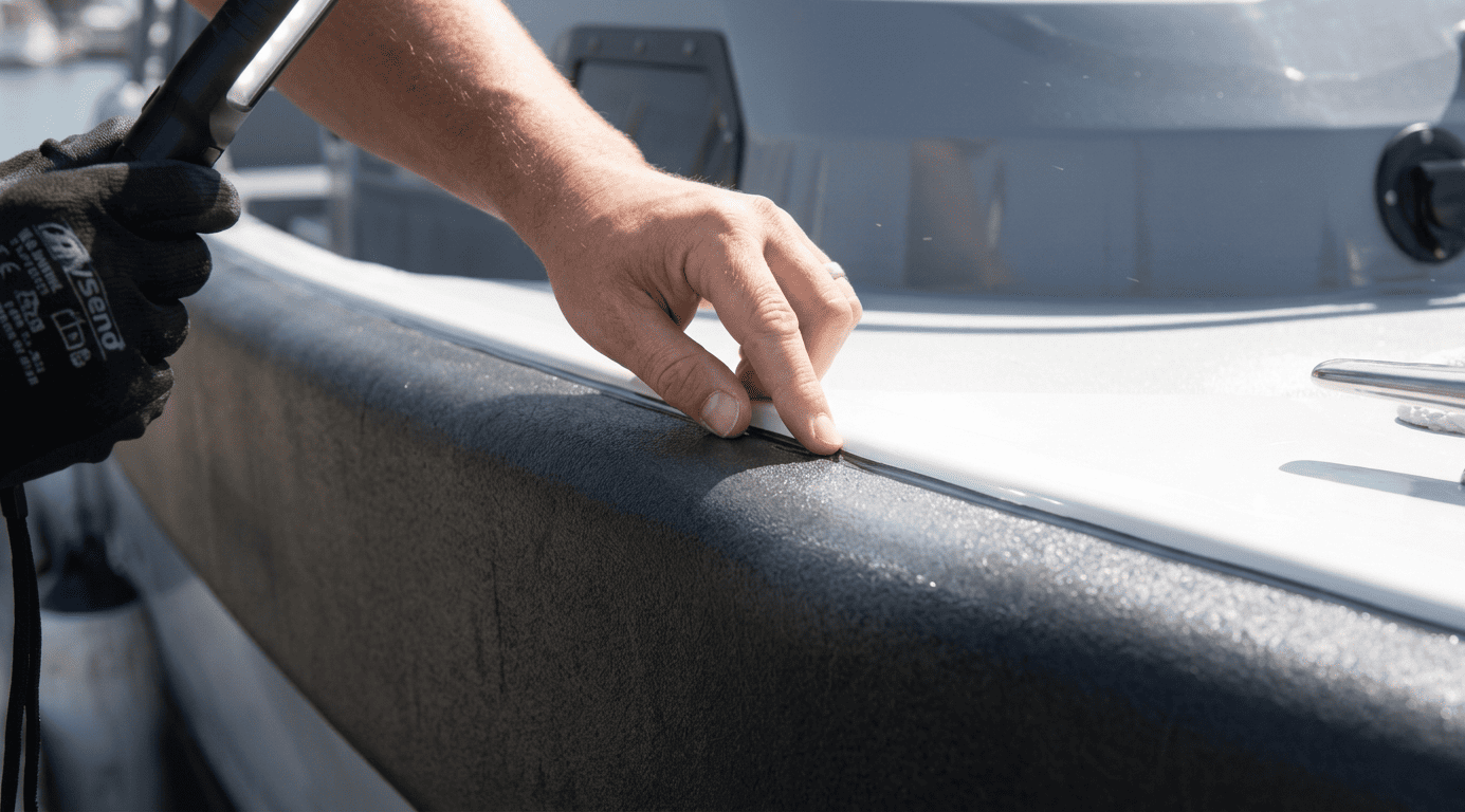 inspecting boat collar installation