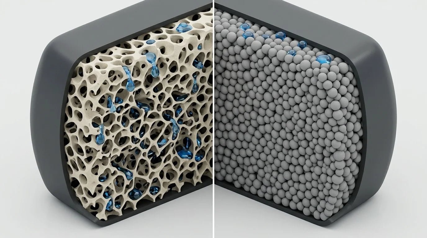 Cell Structure Comparison Comparison of open and closed cell foam structures