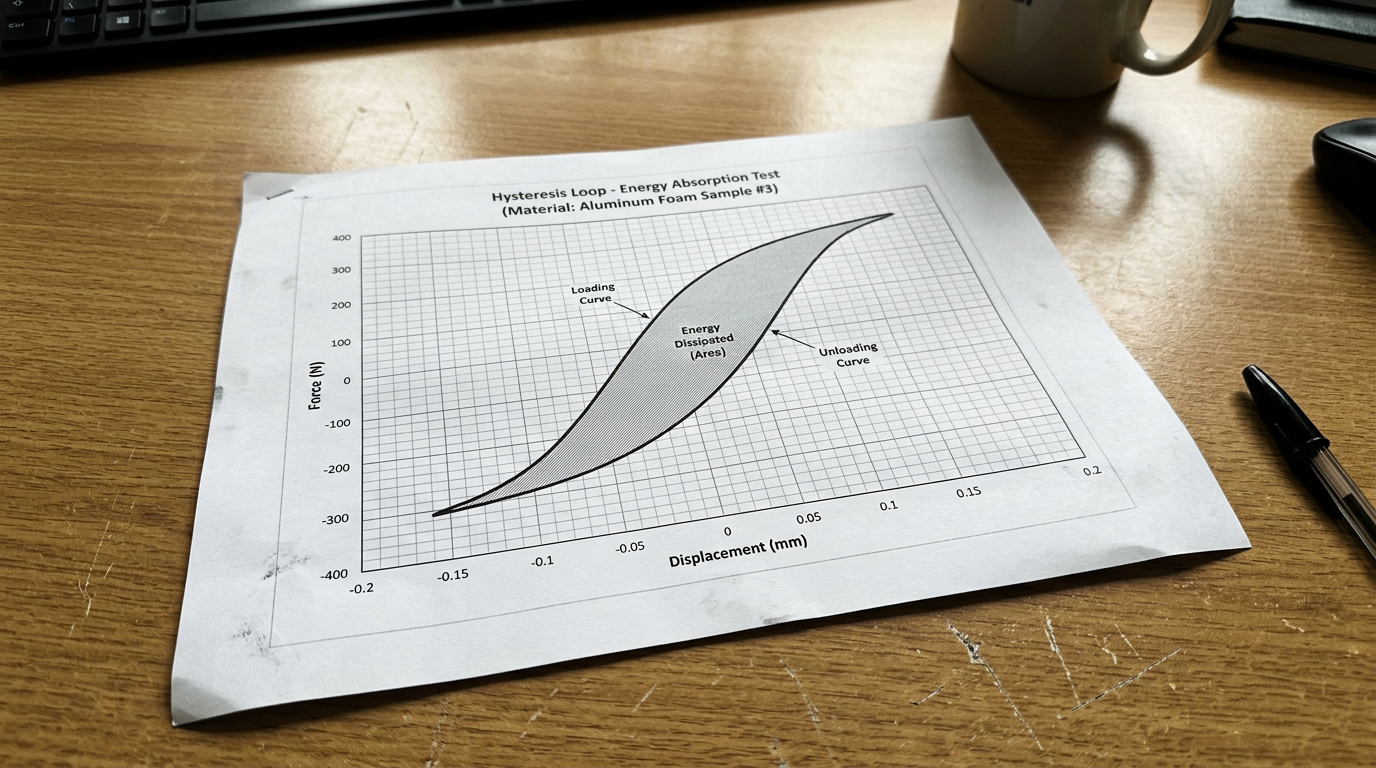 Hysteresis loop showing energy absorption