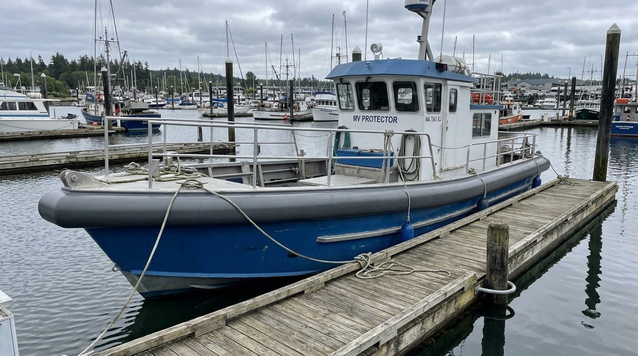 Full Length Foam Rub Rail Close up of a full wrap foam collar on a boat
