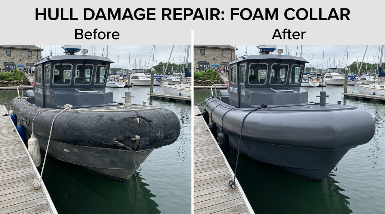 Reduced Hull Repair Costs Case Study Chart showing reduced boat repair costs over time