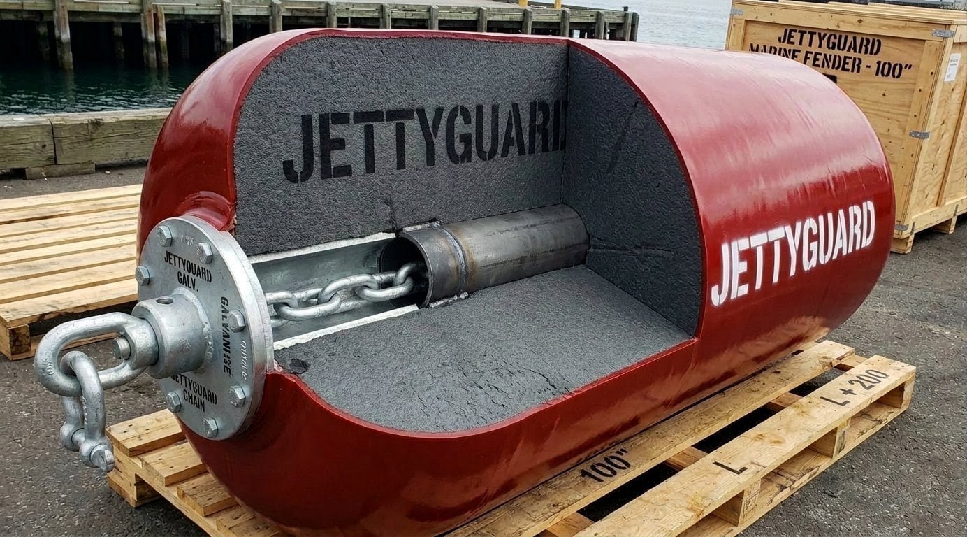 Large vessel berthing with foam filled fenders