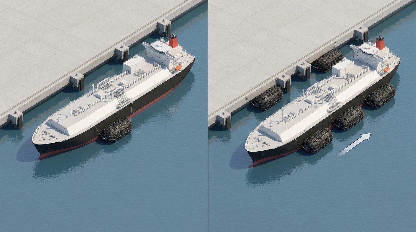 WG33 vs WG211 Design Changes Design changes between PIANC WG33 and WG 211 — higher velocities, lower angles, multi-fender contact