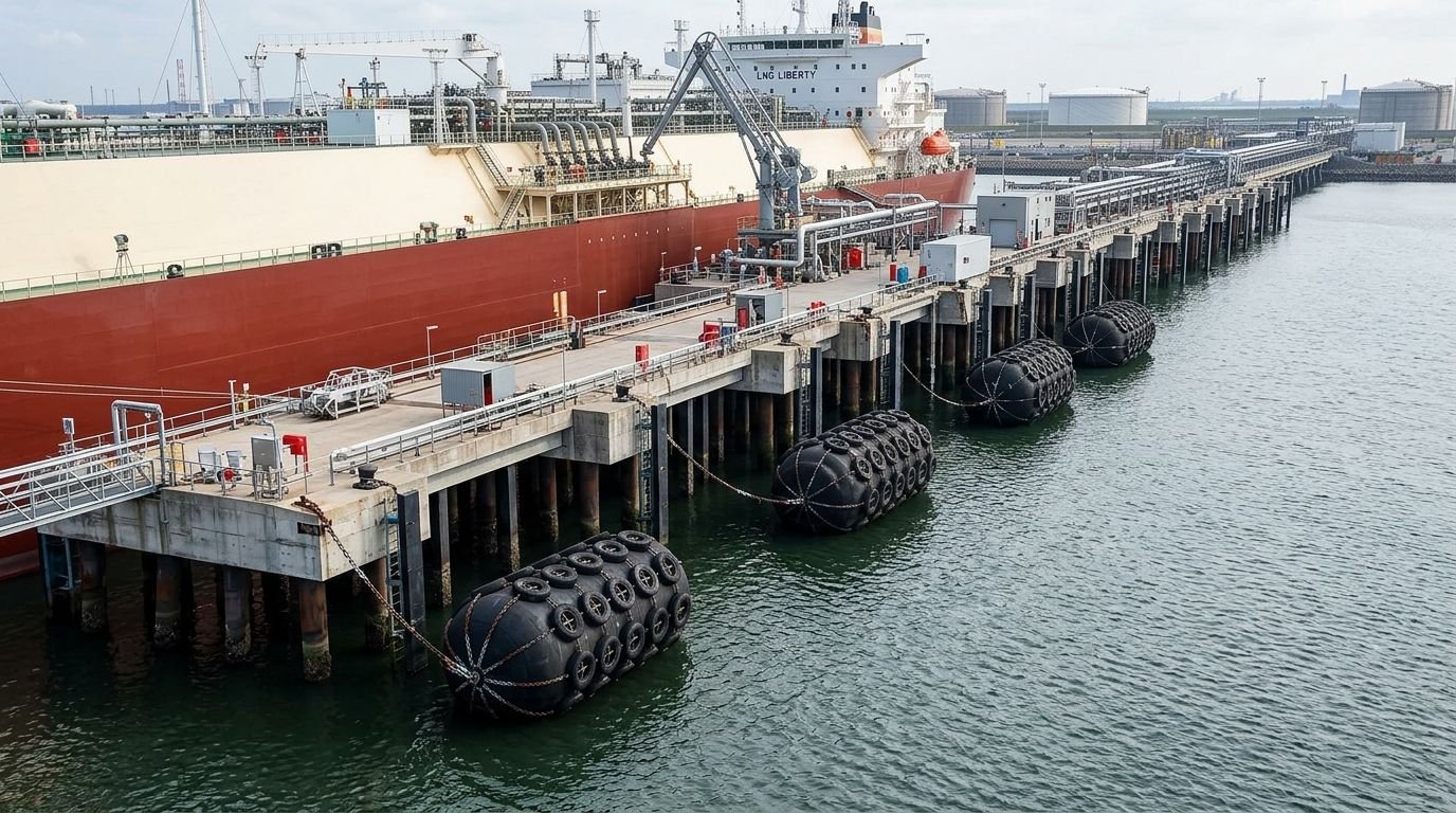 SIGTTO STS transfer guide fender positioning showing parallel body zone requirements — FSRU berthing fenders