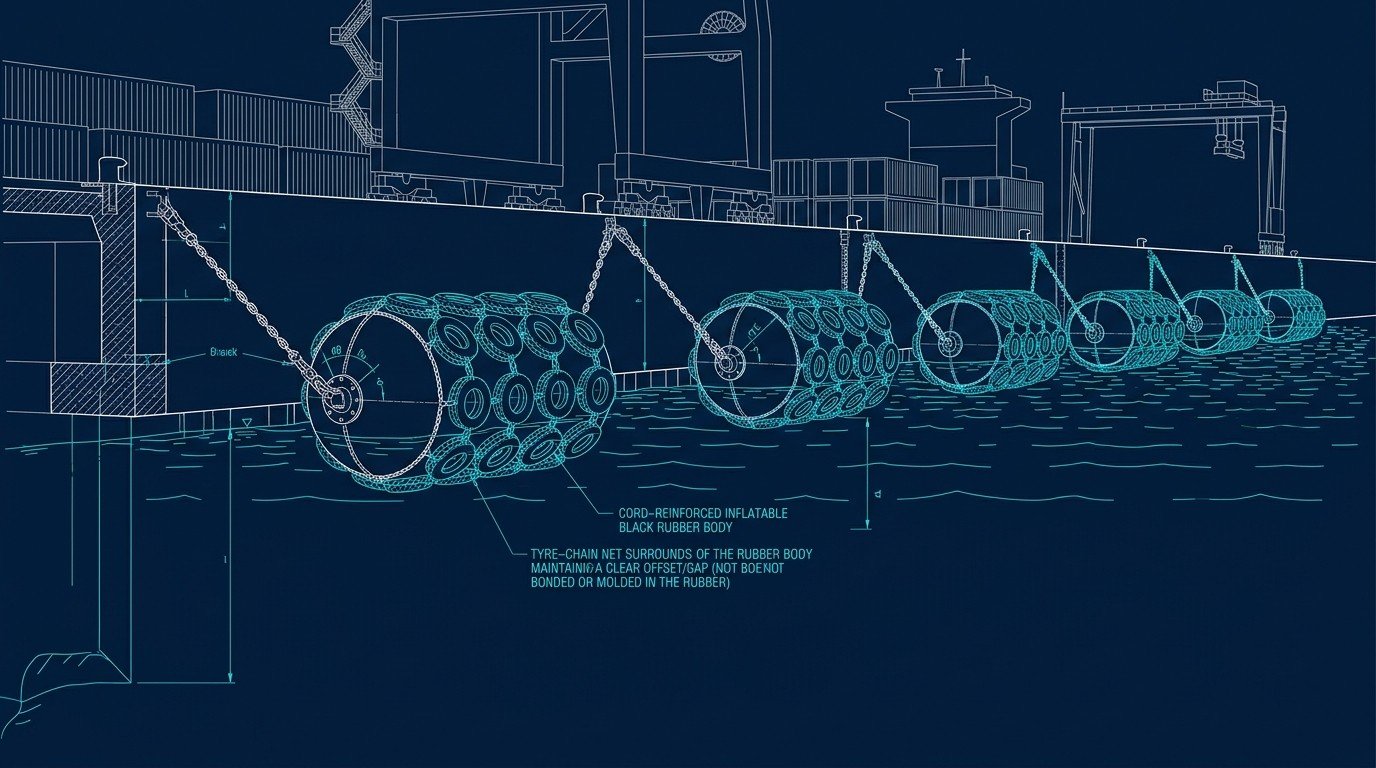 Nearshore STS transfer between an LNG carrier and an FSRU using yokohama pneumatic fenders