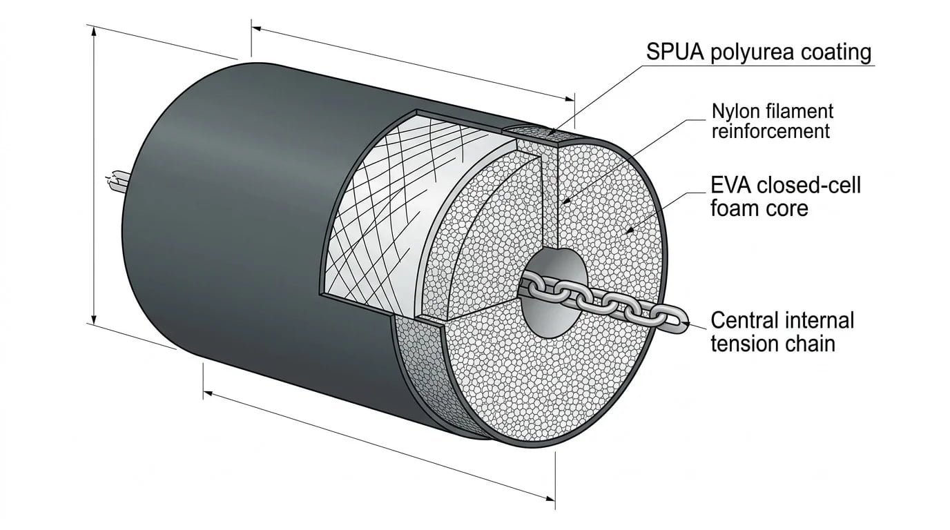 closed-cell foam core cross section