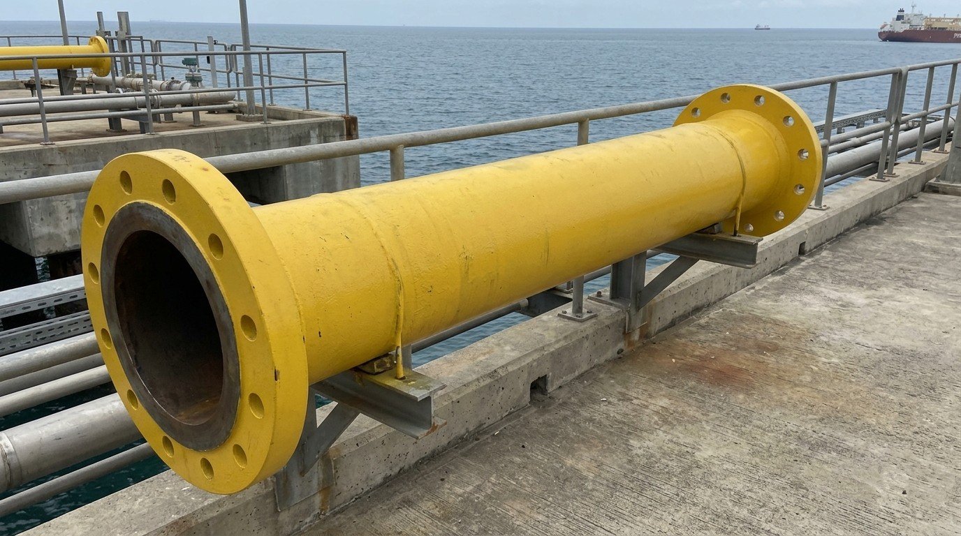 marine coated carbon steel pipe spool for exposed jetty and offshore piping