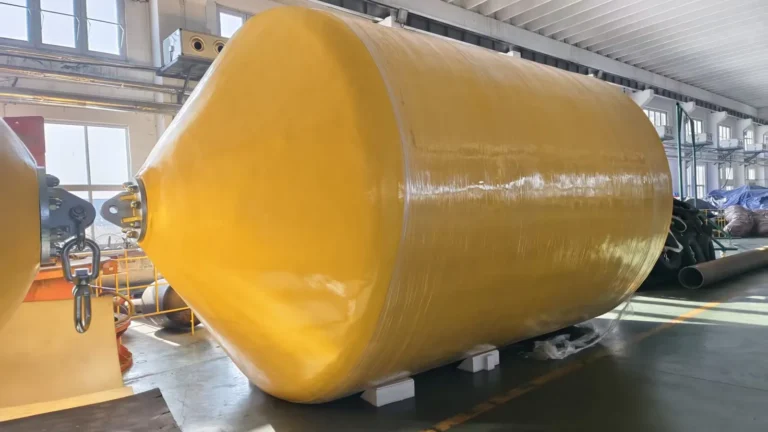 Yellow foam filled fender in the workshop